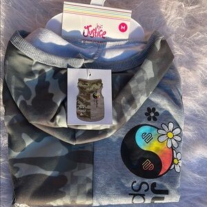 Justice Camouflage Pet Hoodie with Peace Sign
